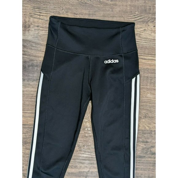 ADIDAS Women Size SMALL S Running Yoga ATHLETIC LEGGINGS Stripes Inseam 24 " - Picture 3 of 8